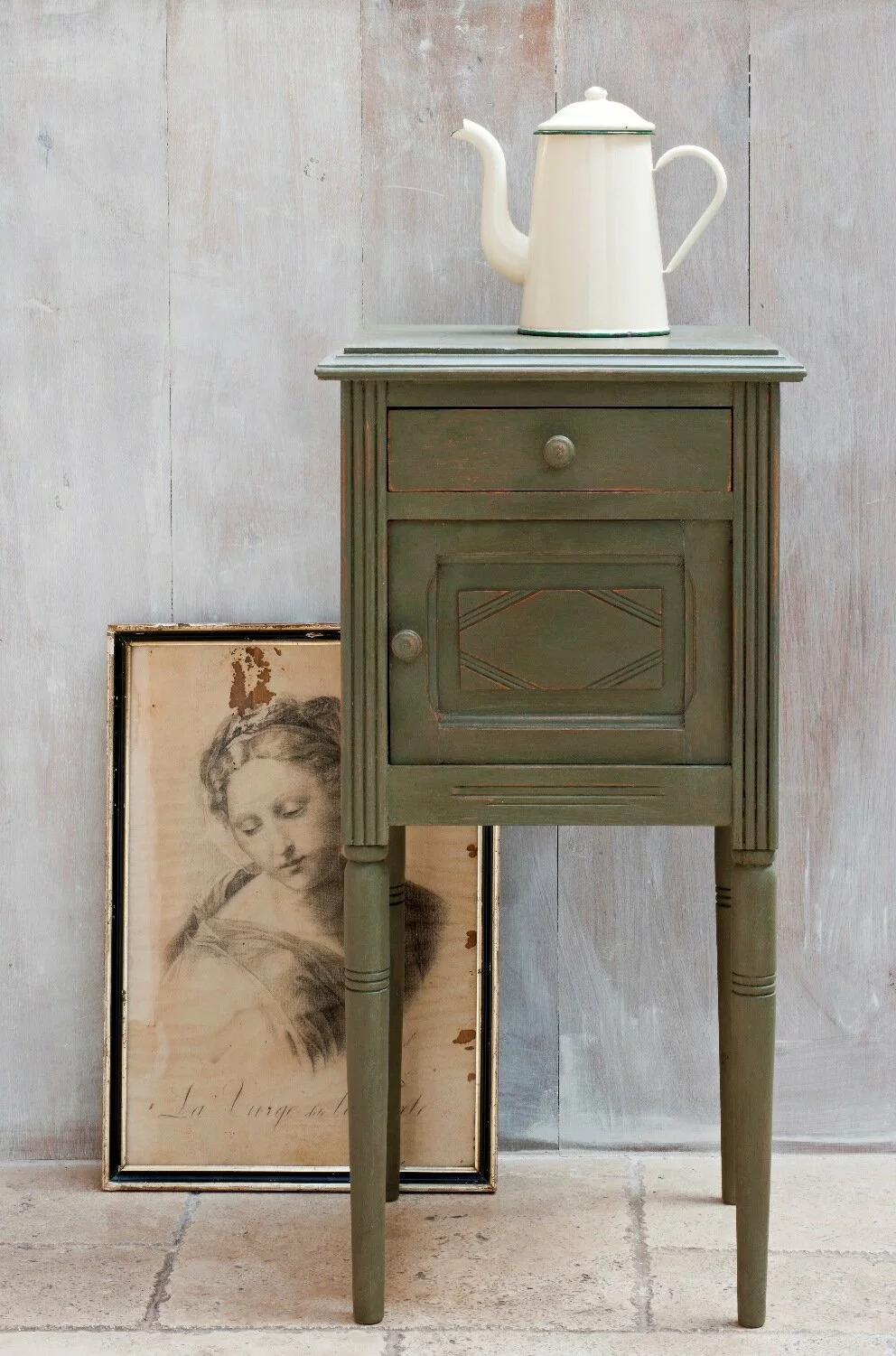 annie sloan olive full cabinet